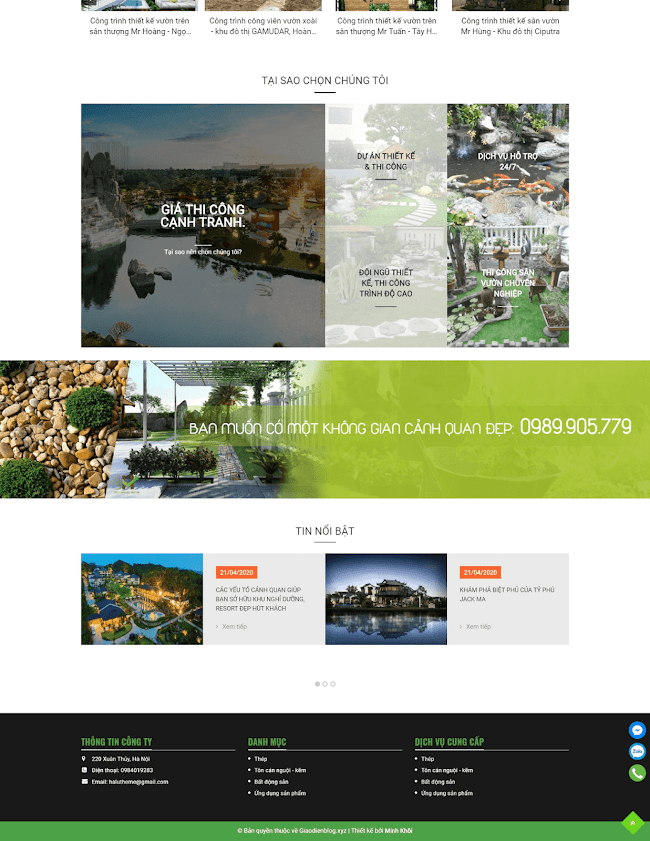 Template blogspot dịch vụ thiết kế sân vườn 